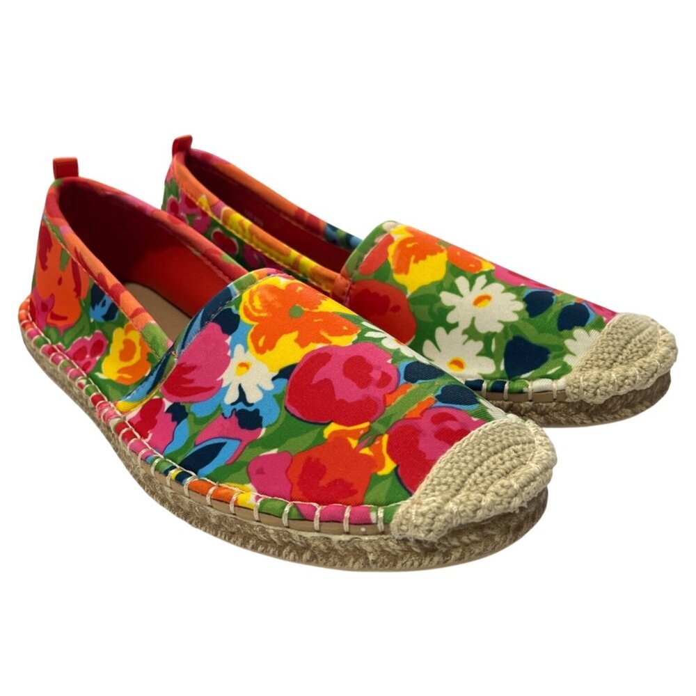 Seastar X Frances Valentine Floral Explosion Beachcomber Espadrille Flats Size 8